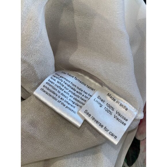 Rococo Sand Floral Sheer Wrap Tie Waist & High-Low Hem Women's Blouse Size M - Picture 11 of 11